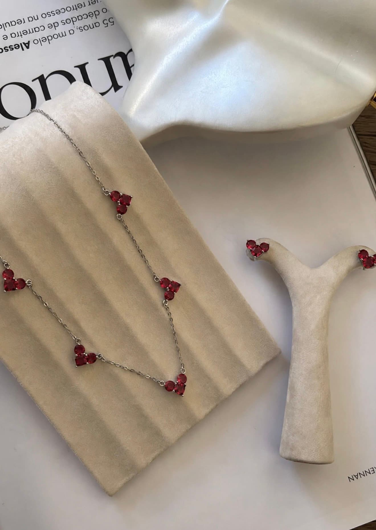 Conjunto coração vermelho
