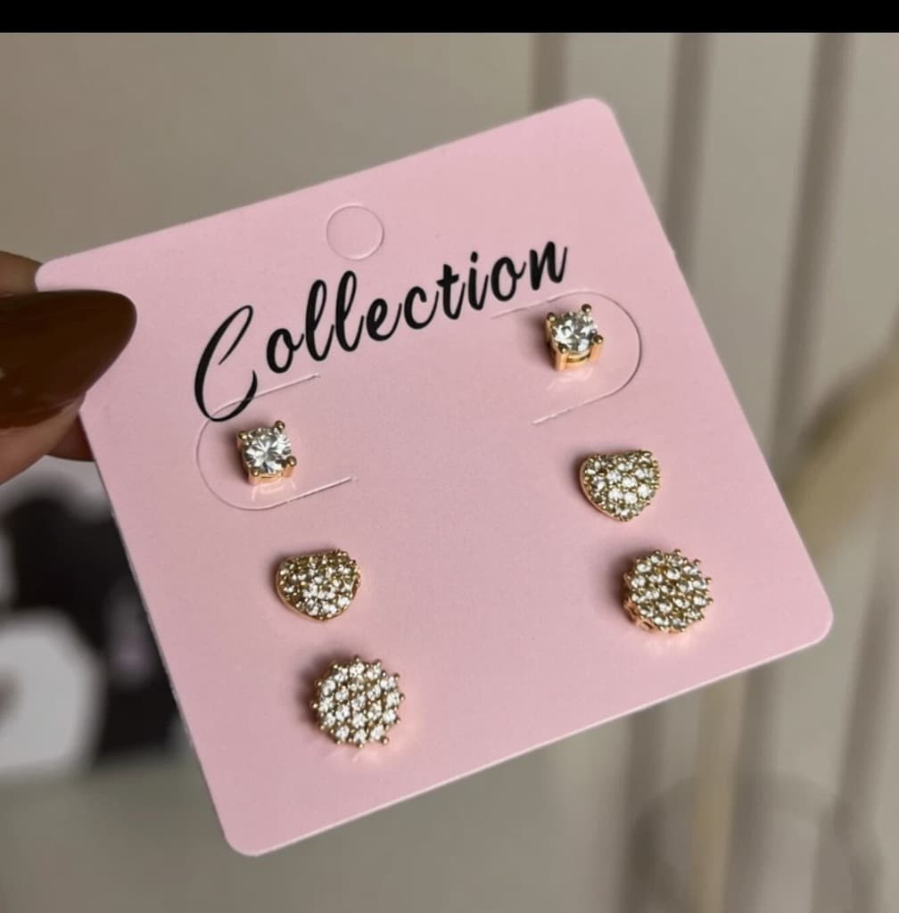 Kit Brincos Love & Shine (3 Pares)